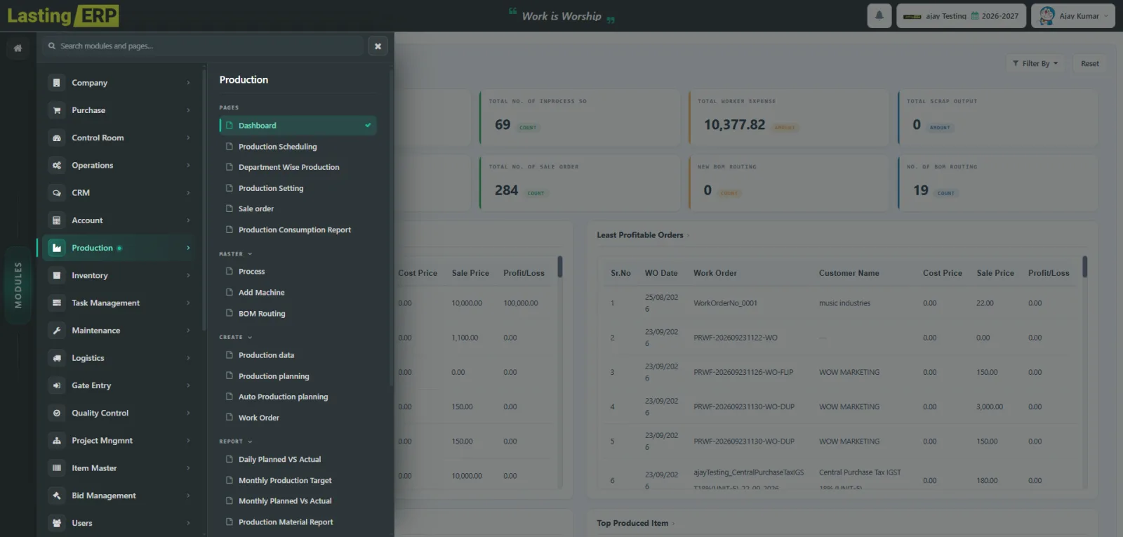 Plastic Products Manufacturers ERP screenshot